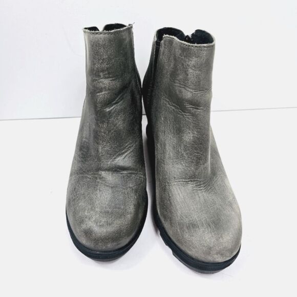 SOREL JOAN OF ARCTIC WEDGE II ZIP BOOTIE SIZE Charcoal Gray Sz 8 - Picture 3 of 8